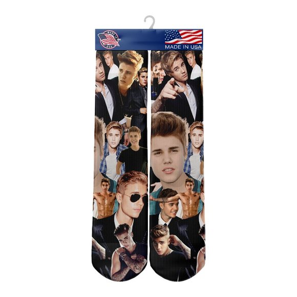 Justin Bieber Collage Socks - Picture 1 of 1